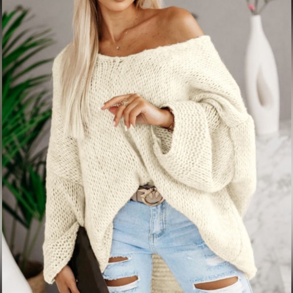 ONLY 1 LEFT! 🎁Apricot Solid Color Loose Knitted V Neck Versatile Lightweight - Picture 12 of 12